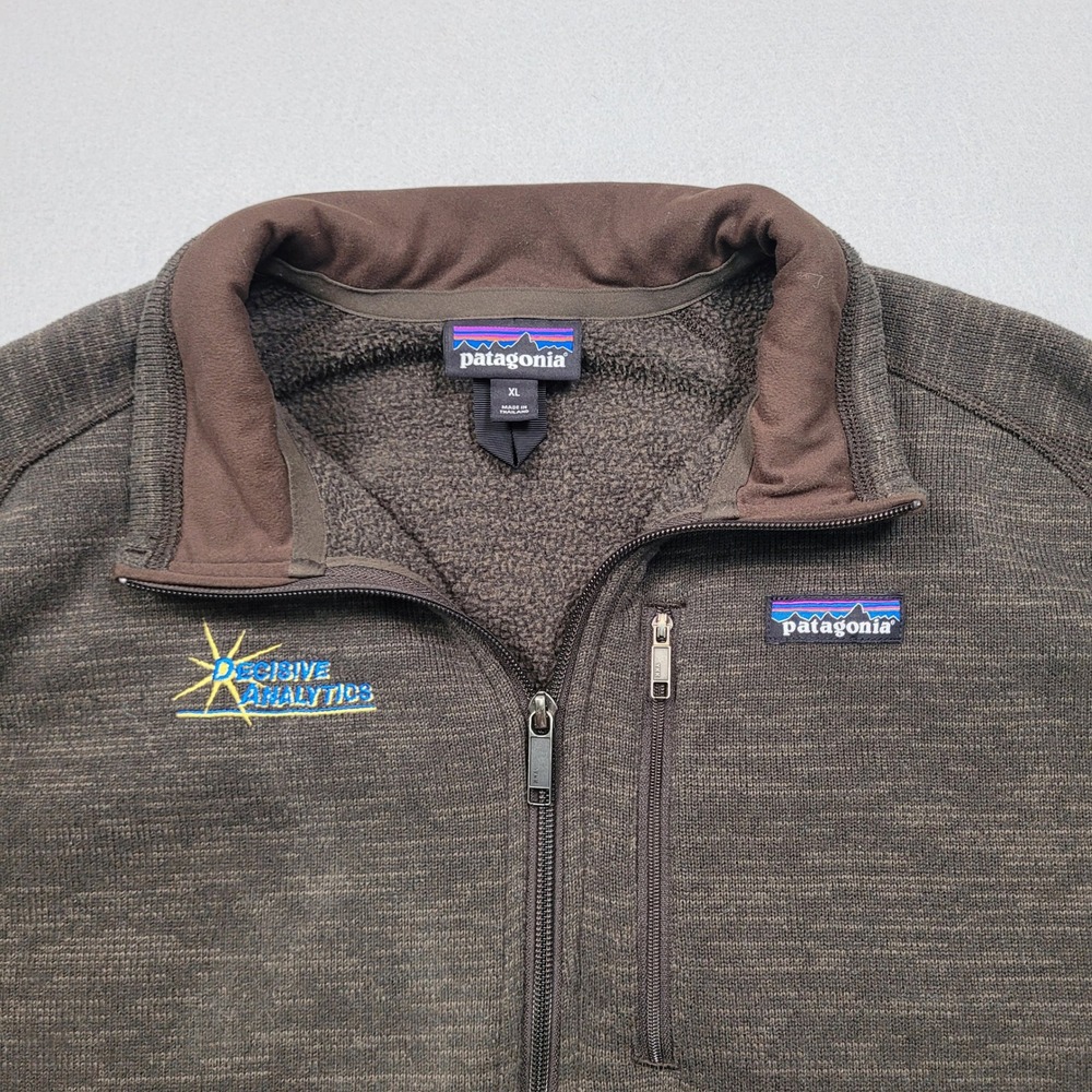 Patagonia Better Sweater 1/4 Zip Fleece Jacket XL Brown Decisive Analytics 25522